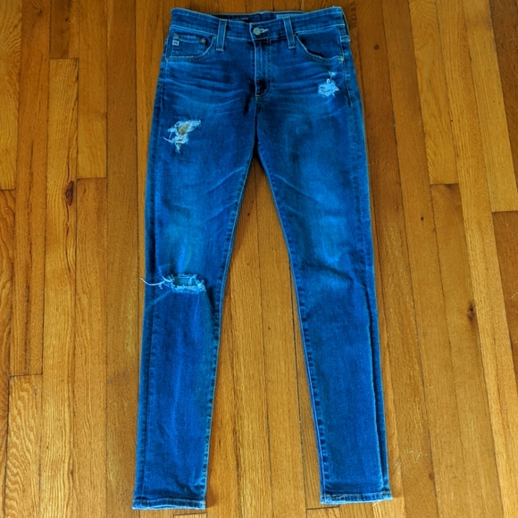AG Adriano Goldschmied The Farrah Skinny ankle distressed jeans 27 - Picture 2 of 12